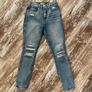 Good American Blue Skinny Jeans Distressed